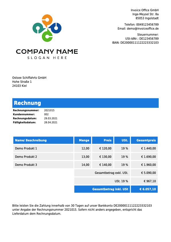 Rechnung Invoice Office GmbH (2021015)